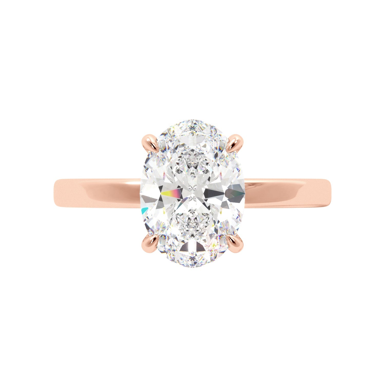 Oval Hidden Halo Solitaire Engagement Ring - Balacia