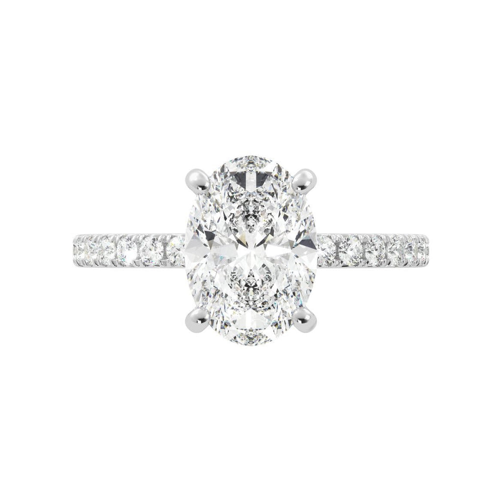 Oval Moissanite Hidden Halo Engagement Ring - Balacia