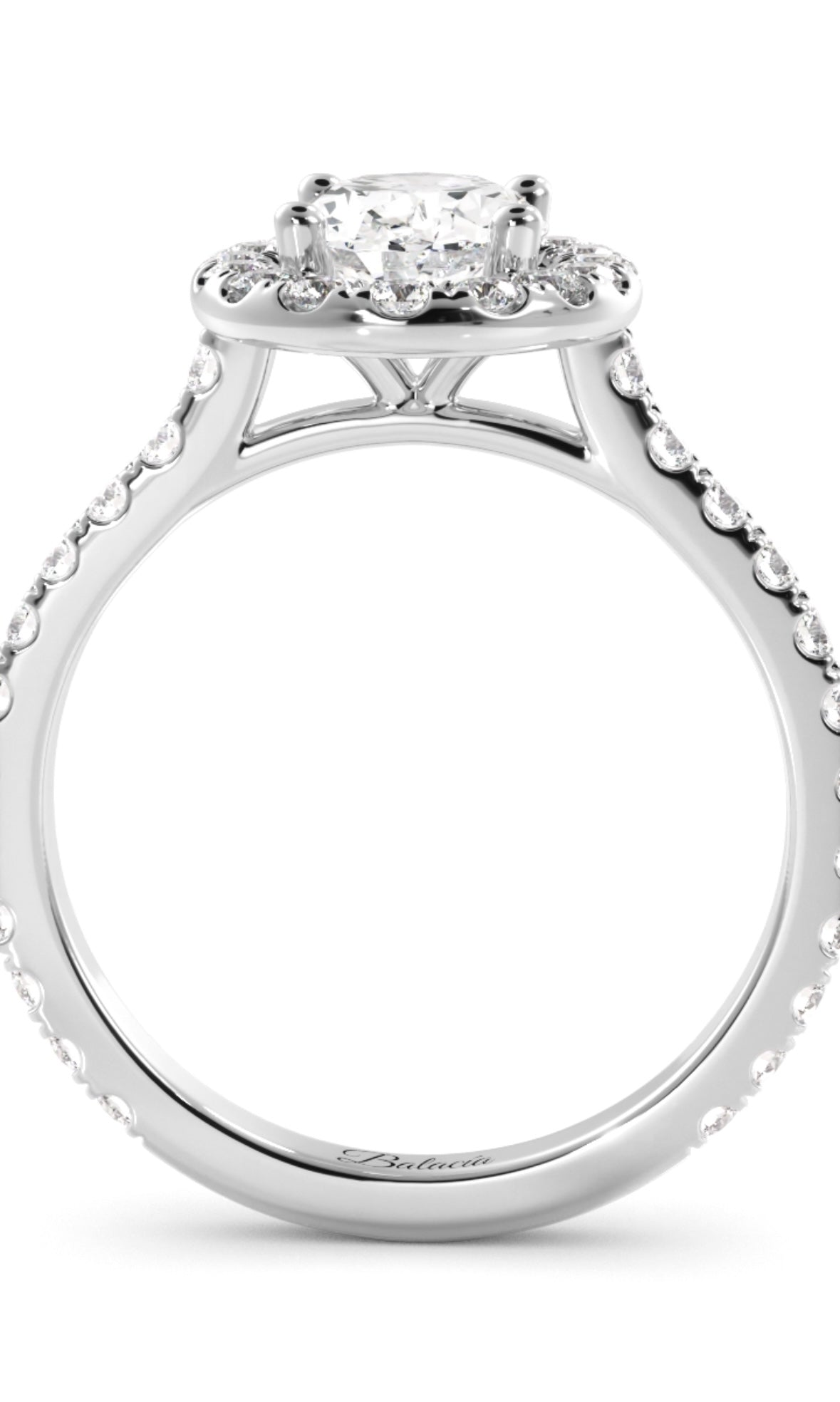 Oval Natural Diamond Halo Engagement Ring - Balacia