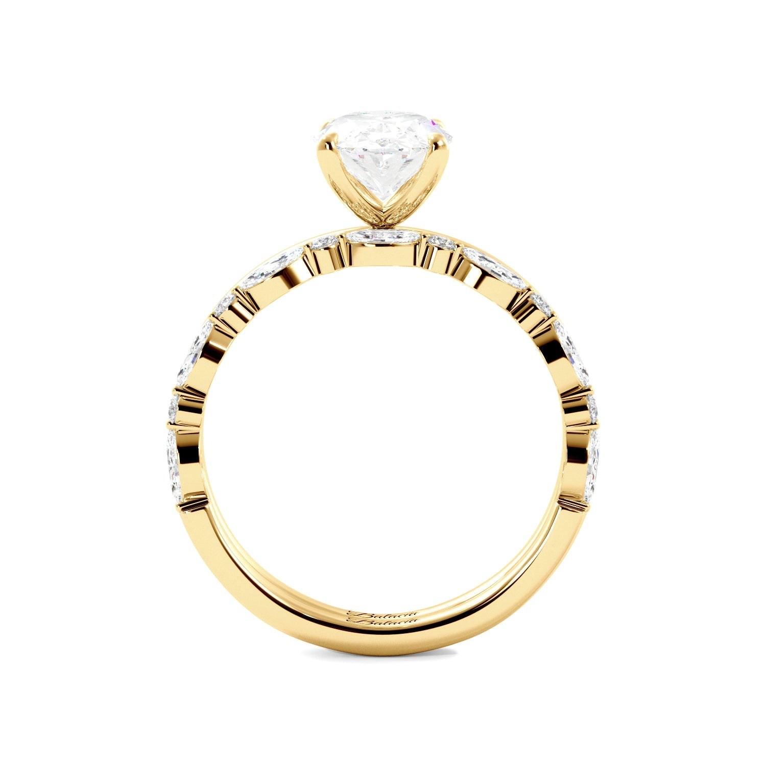 Oval Solitaire Ring Set - Balacia