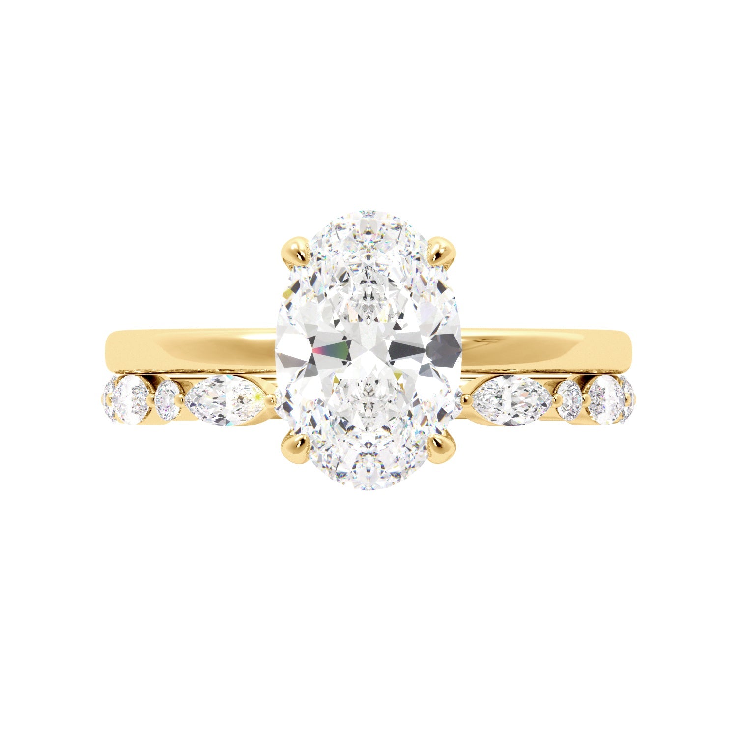 Oval Solitaire Ring Set - Balacia