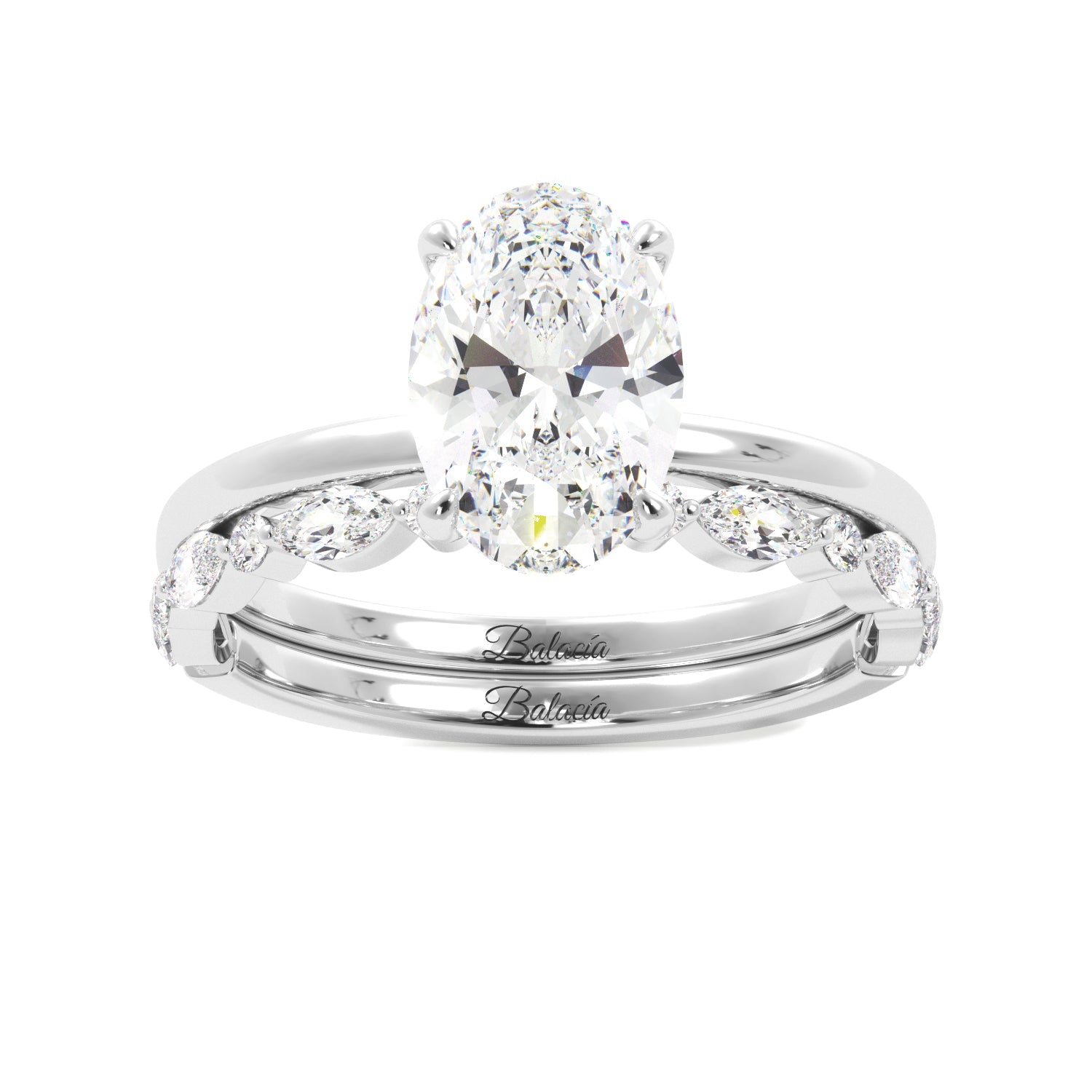 Oval Solitaire Ring Set - Balacia