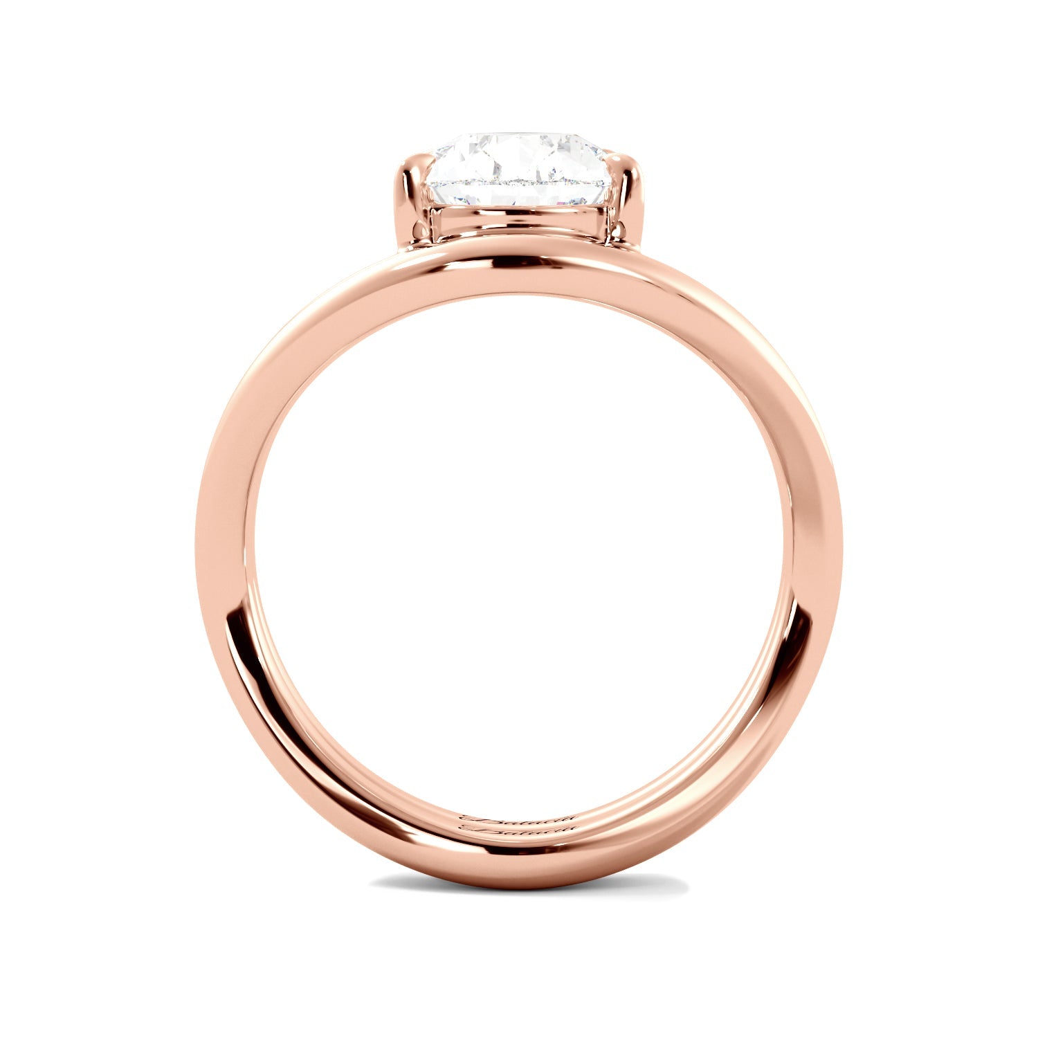 Rose Gold Pear Diamond Modern Curved Solitaire Engagement Ring Set