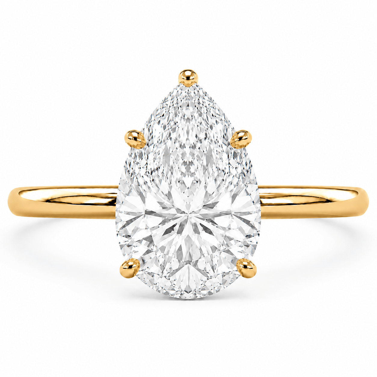 pear lab diamond ring gold