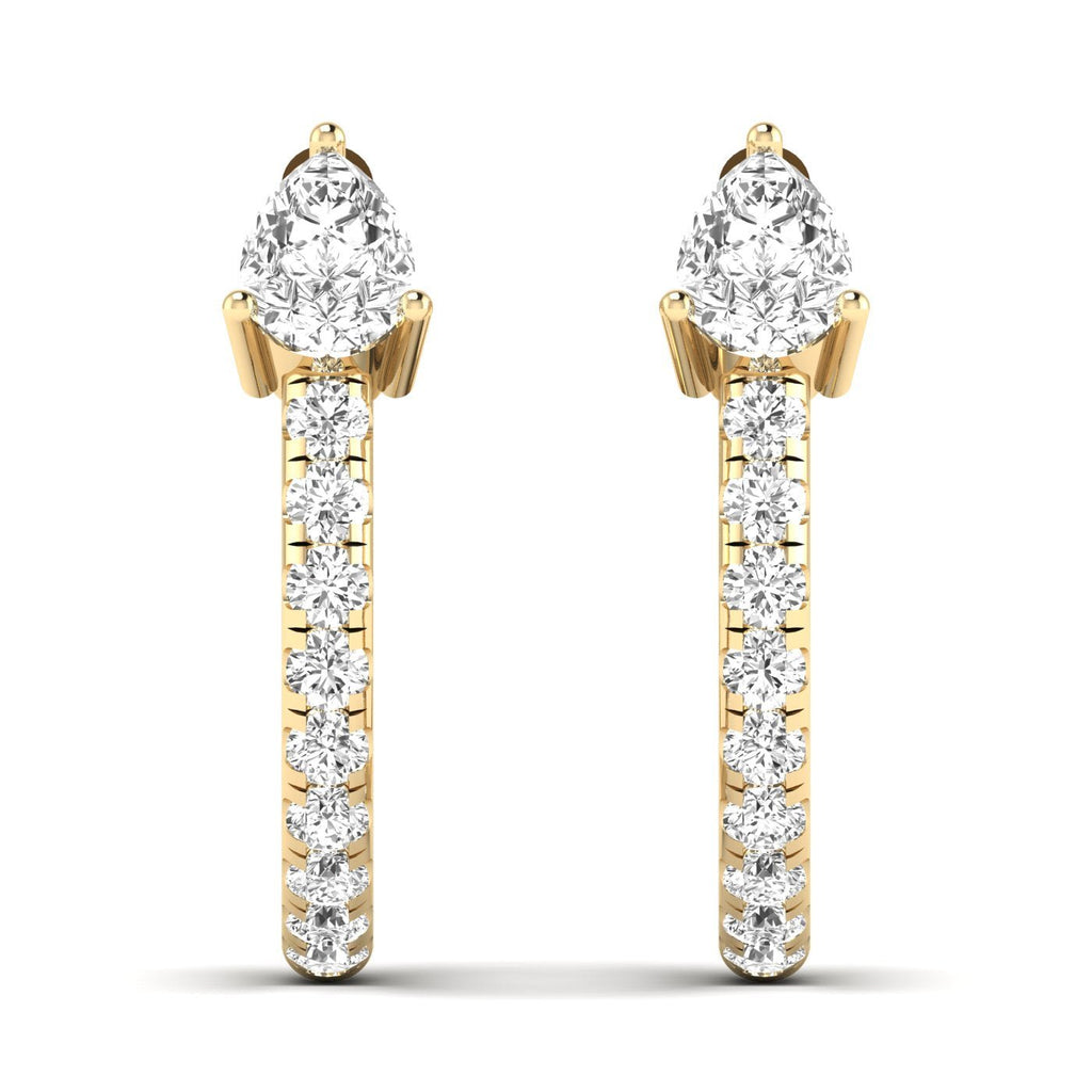 Pear Luxe Hoops Diamond Earrings - Balacia