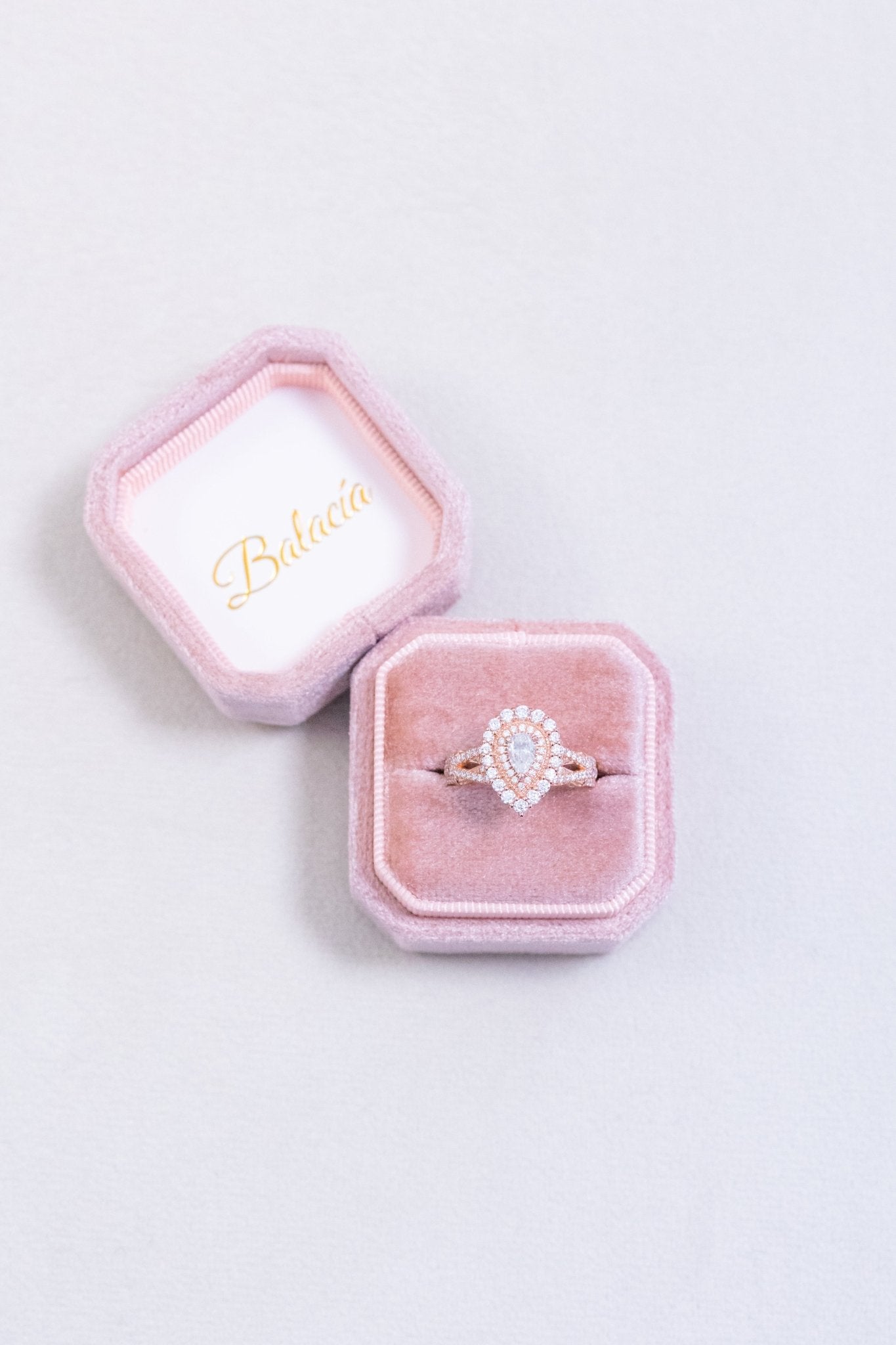 Natural Diamond pear engagement ring
