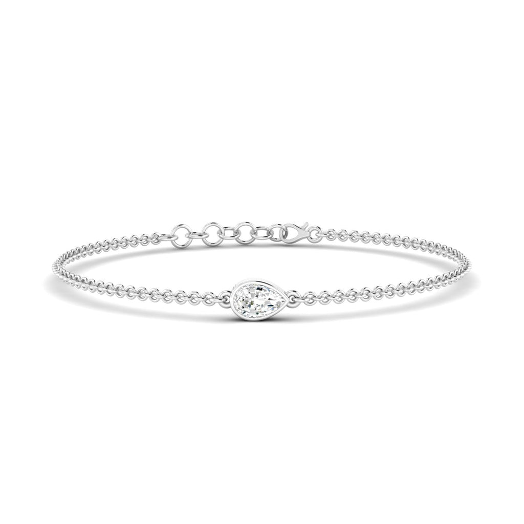 Pear Single Diamond Adjustable Bracelet - Balacia