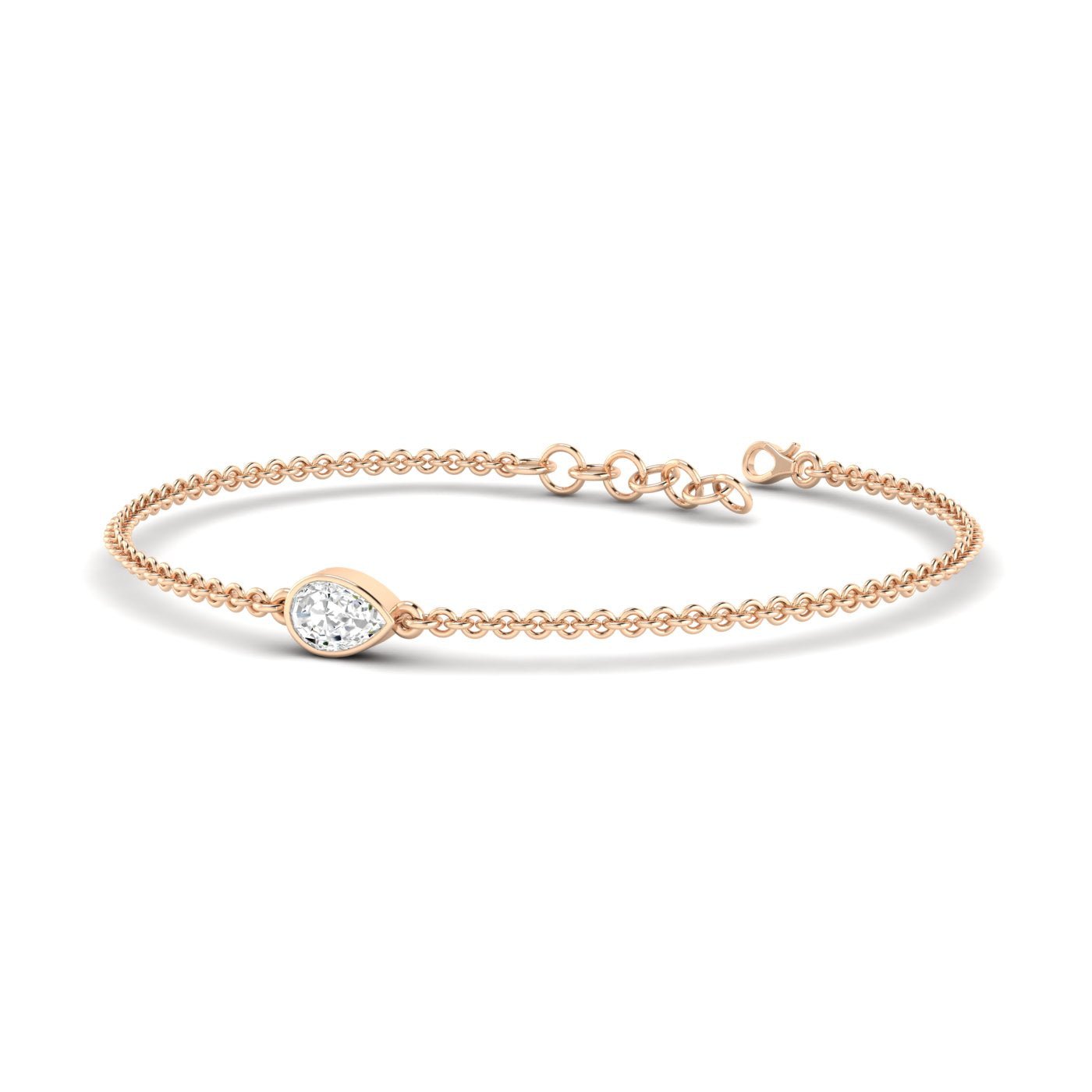 Pear Single Diamond Adjustable Bracelet - Balacia