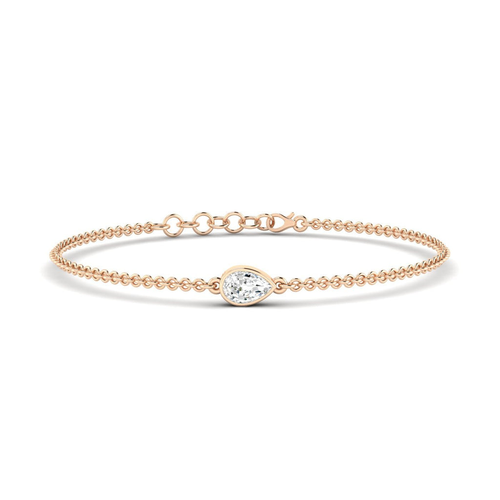 Pear Single Diamond Adjustable Bracelet - Balacia