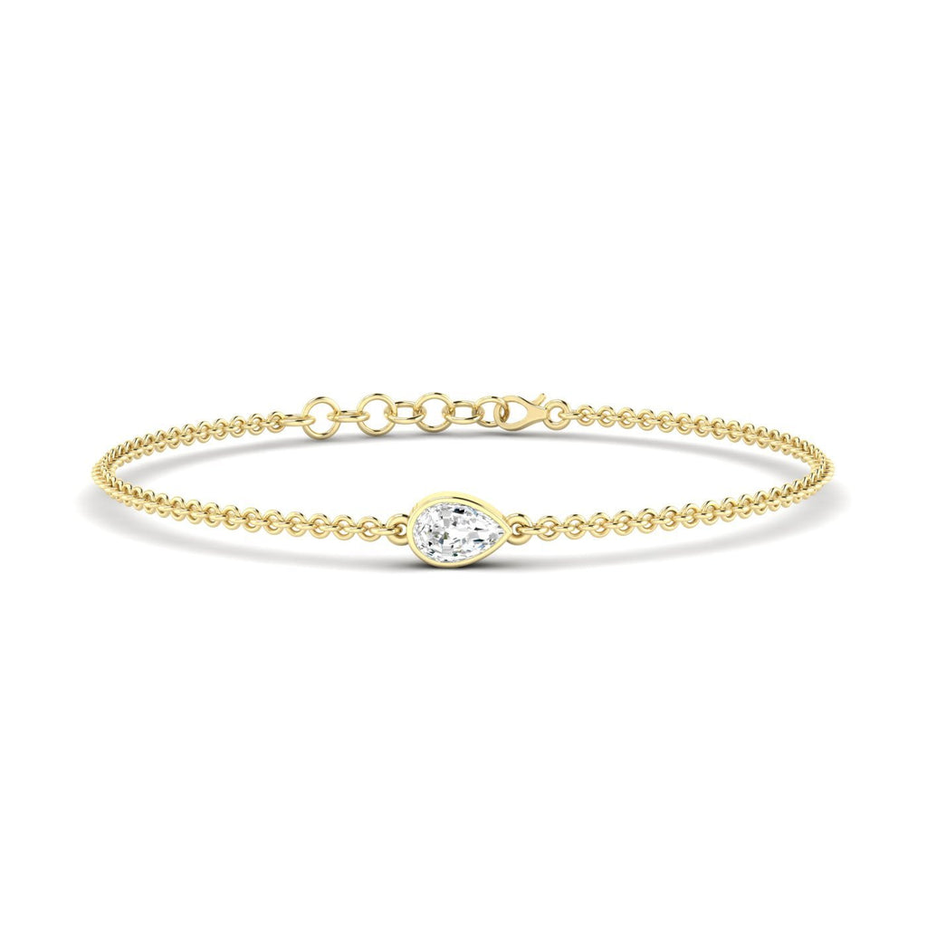 Pear Single Diamond Adjustable Bracelet - Balacia