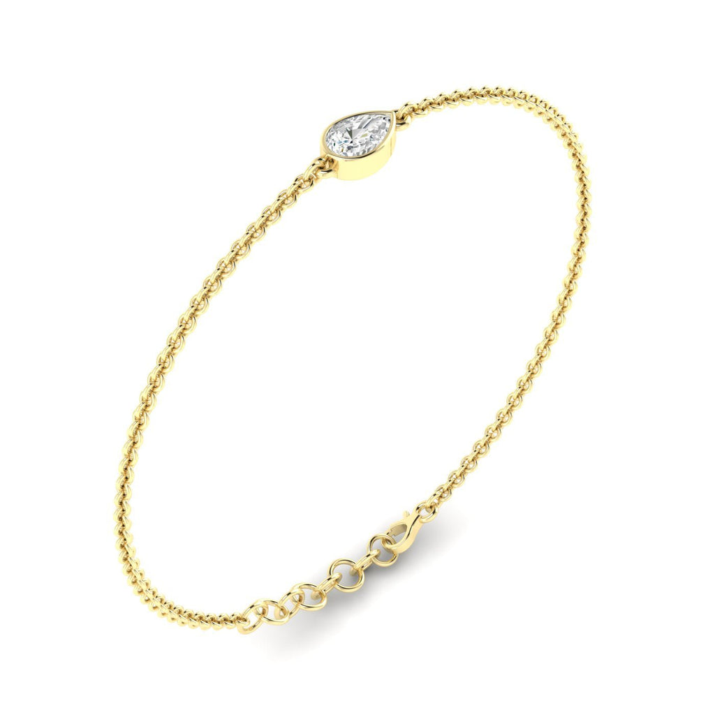 Pear Single Diamond Adjustable Bracelet - Balacia