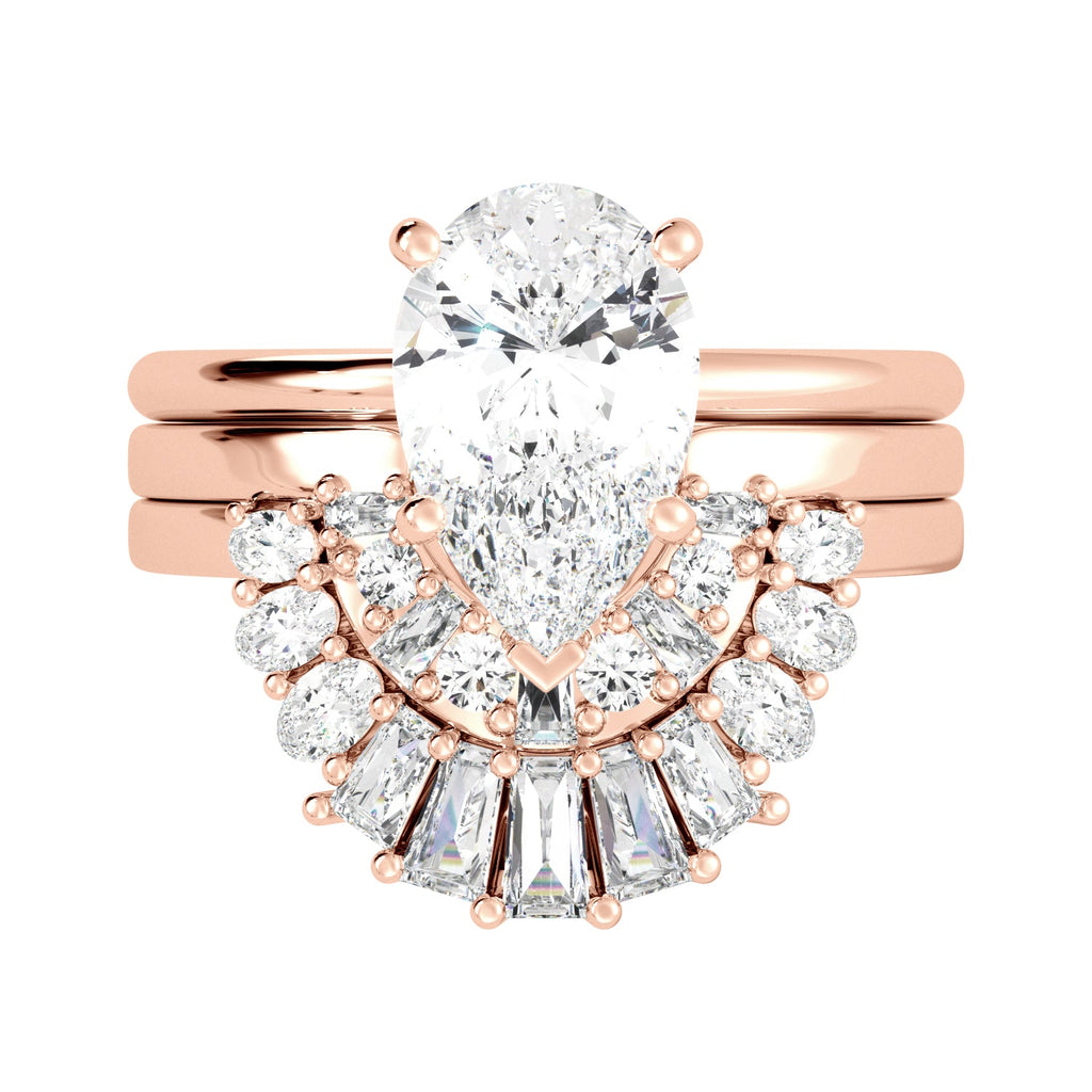 Rose Gold Unique Cluster Diamond Engagement Ring