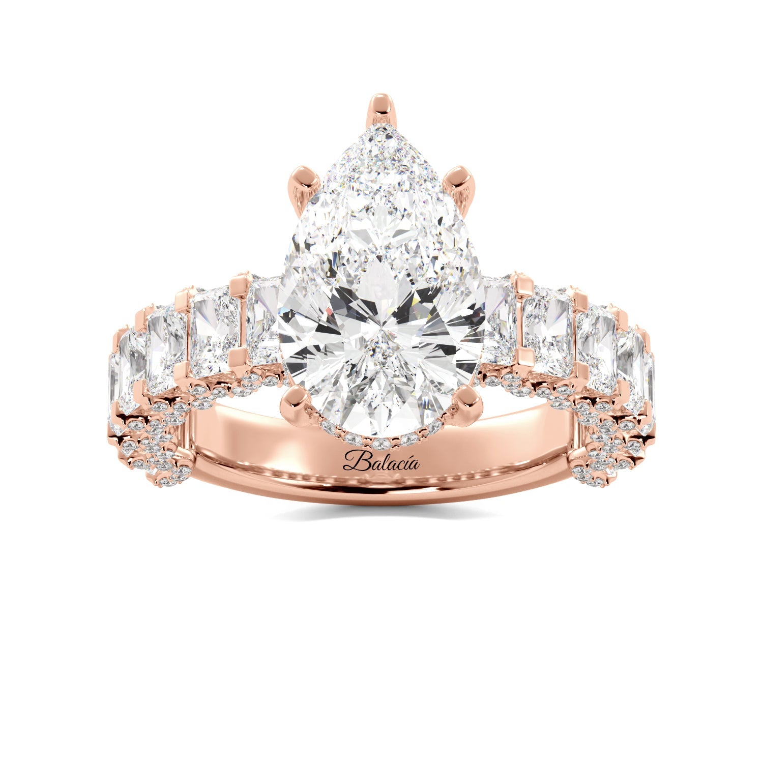 pear rose gold diamond engagement ring