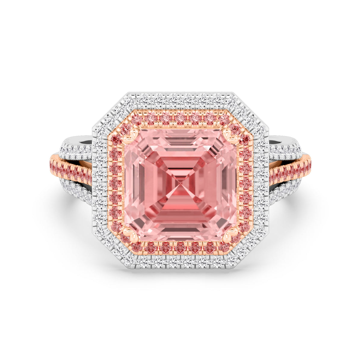 pink Diamond Engagement Ring modern vintage art deco