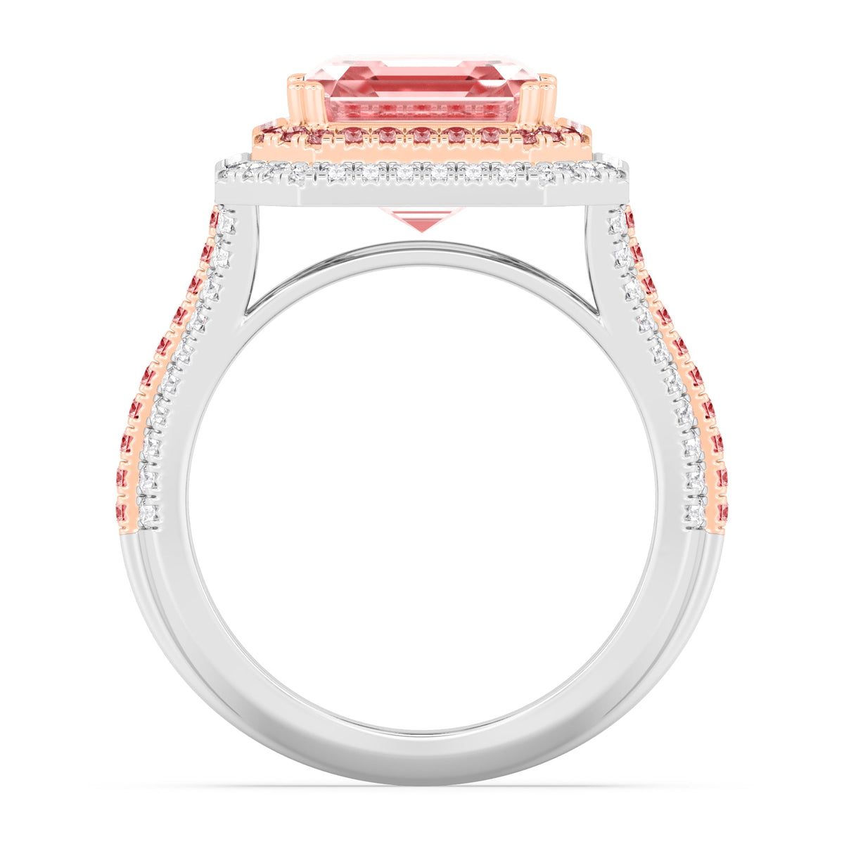 Pink Asscher Cut Diamond Engagement Ring