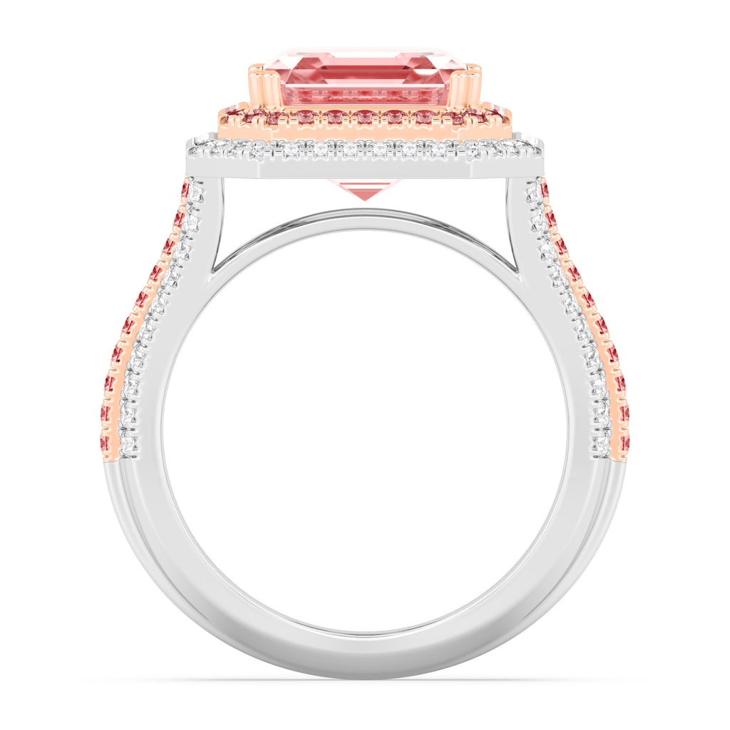 Pink Asscher Cut Diamond Engagement Ring