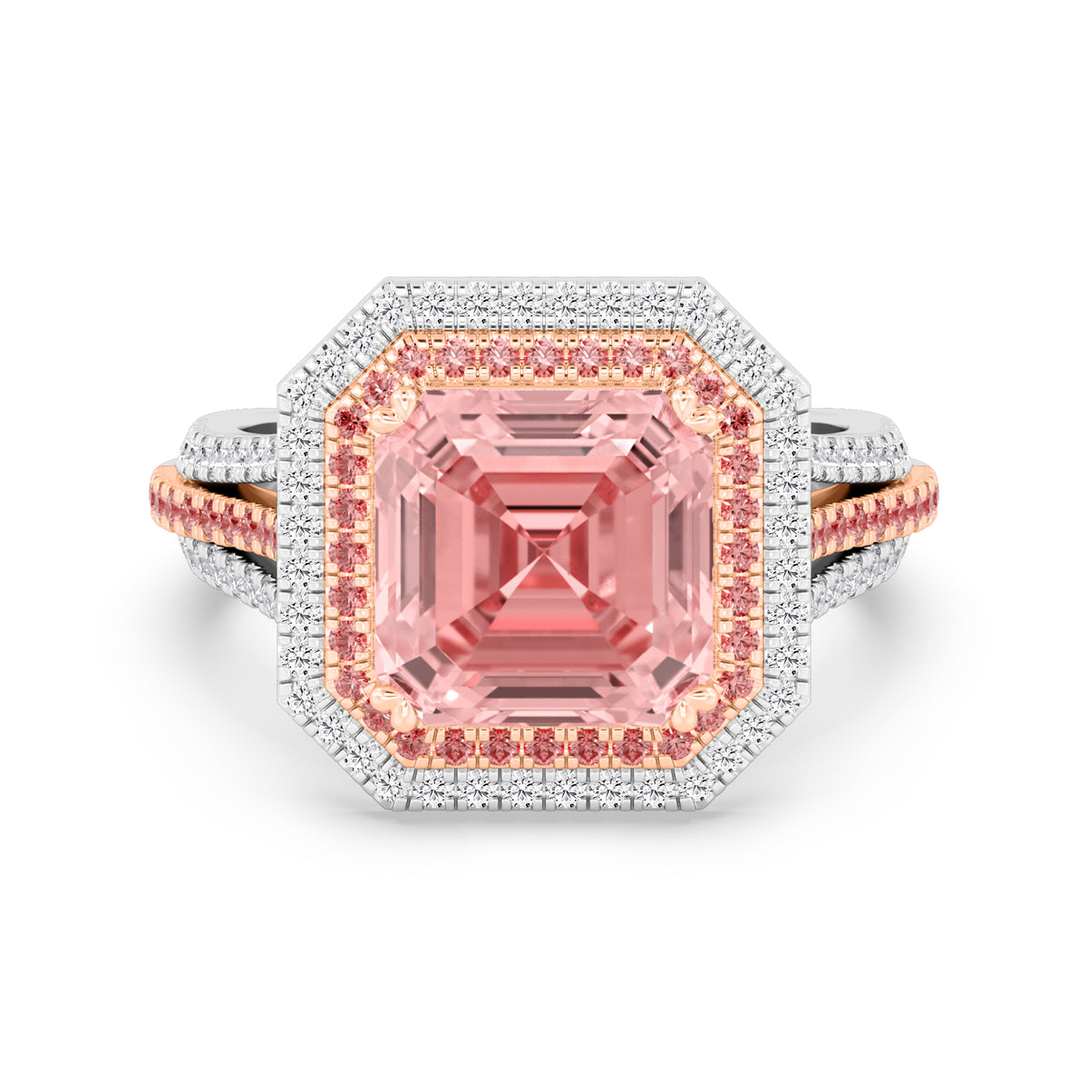 pink Diamond Engagement Ring modern vintage art deco