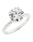 2 Carat Round Moissanite Engagement Ring Set