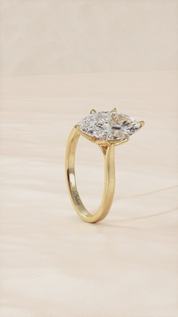 petal prongs marquise diamond ring