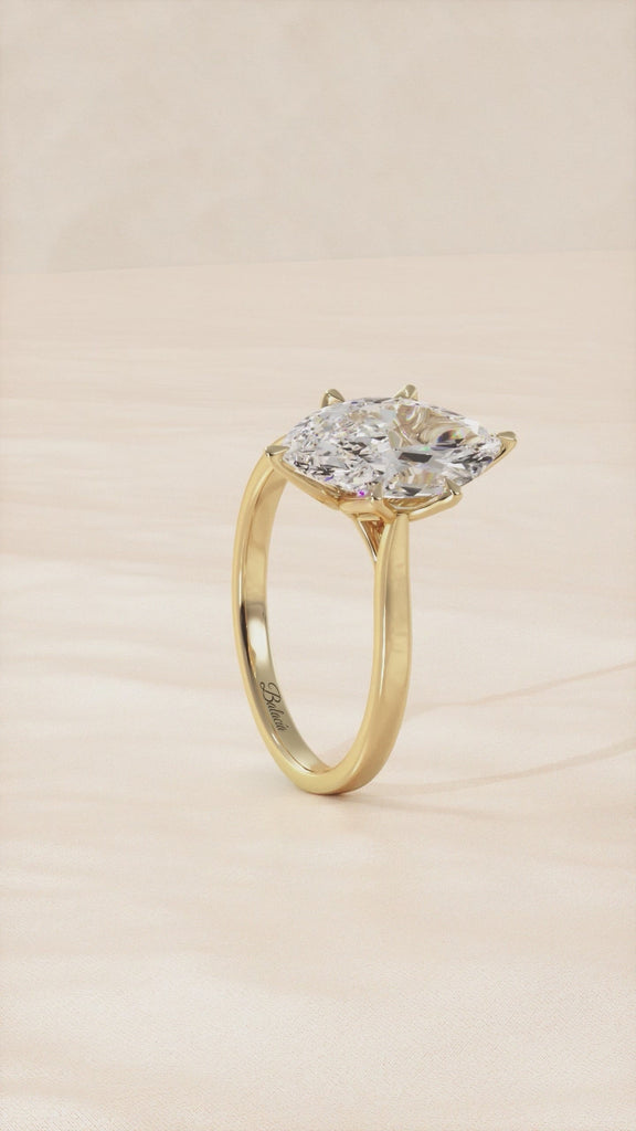 petal prongs marquise diamond ring