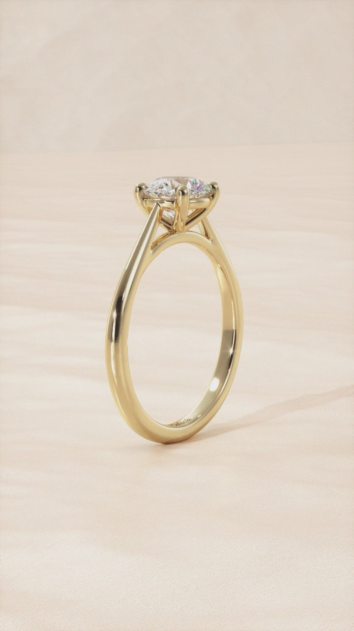 Gold Round Solitaire Diamond Engagement Ring