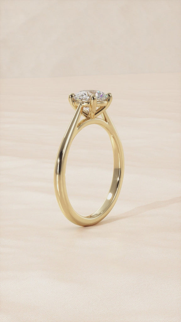 Gold Round Solitaire Diamond Engagement Ring