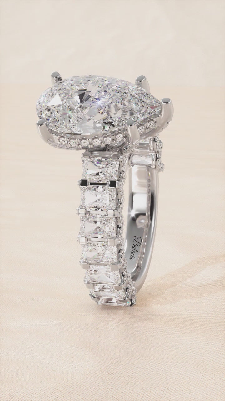 Pear radiant cut engagement ring