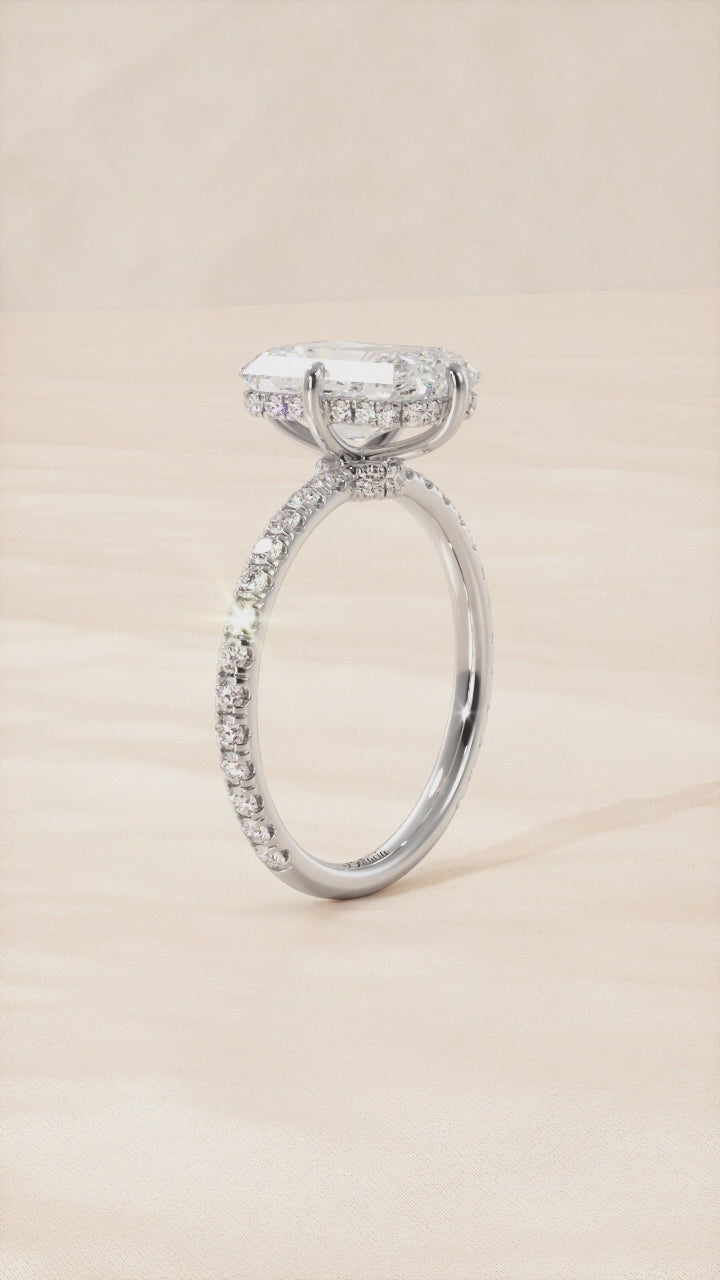 Radiant Cut Compass Prongs Engagement Ring