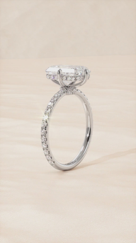 Radiant Cut Compass Prongs Engagement Ring