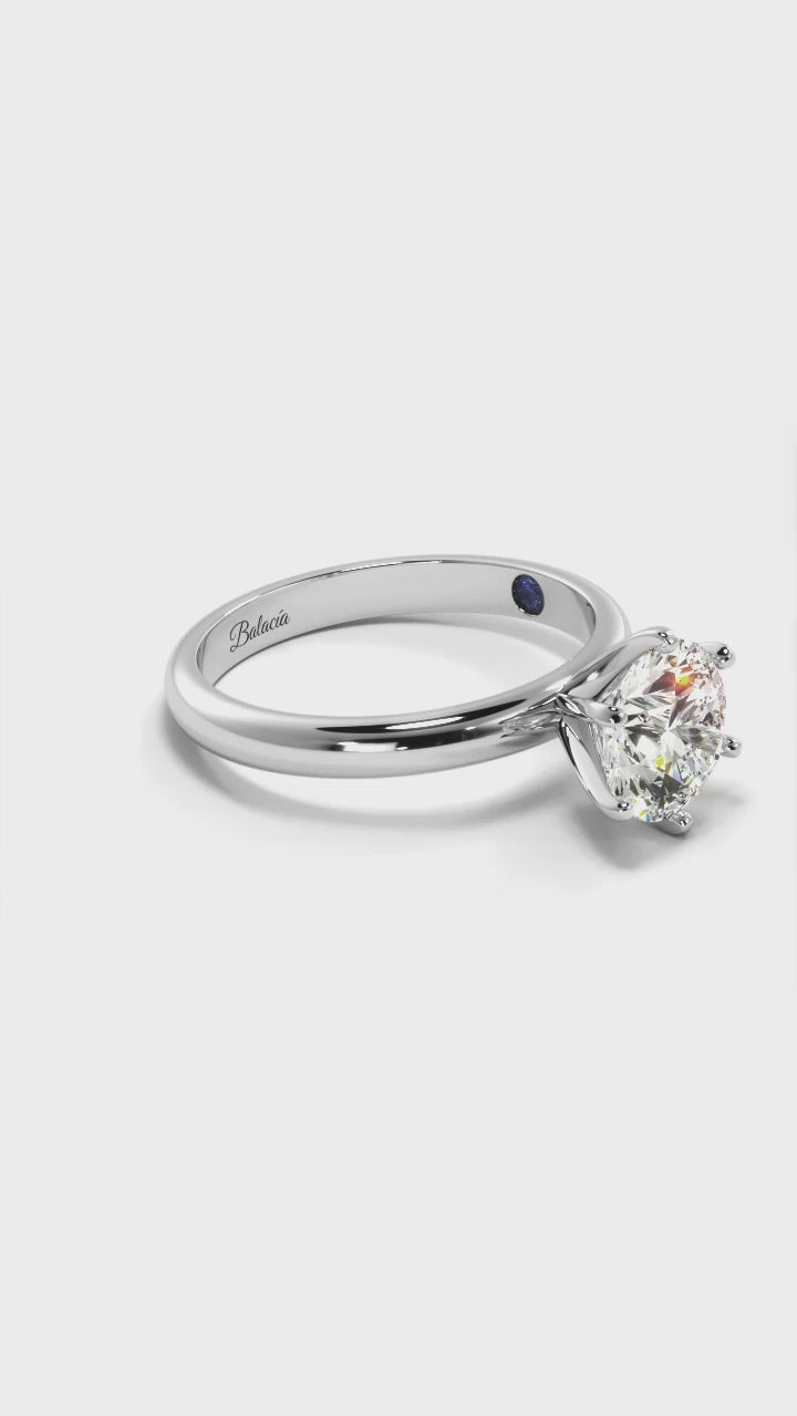 Classic Round Solitaire Diamond Engagement Ring