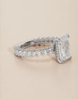 3 Carat Radiant Cut Diamond Engagement Ring Set