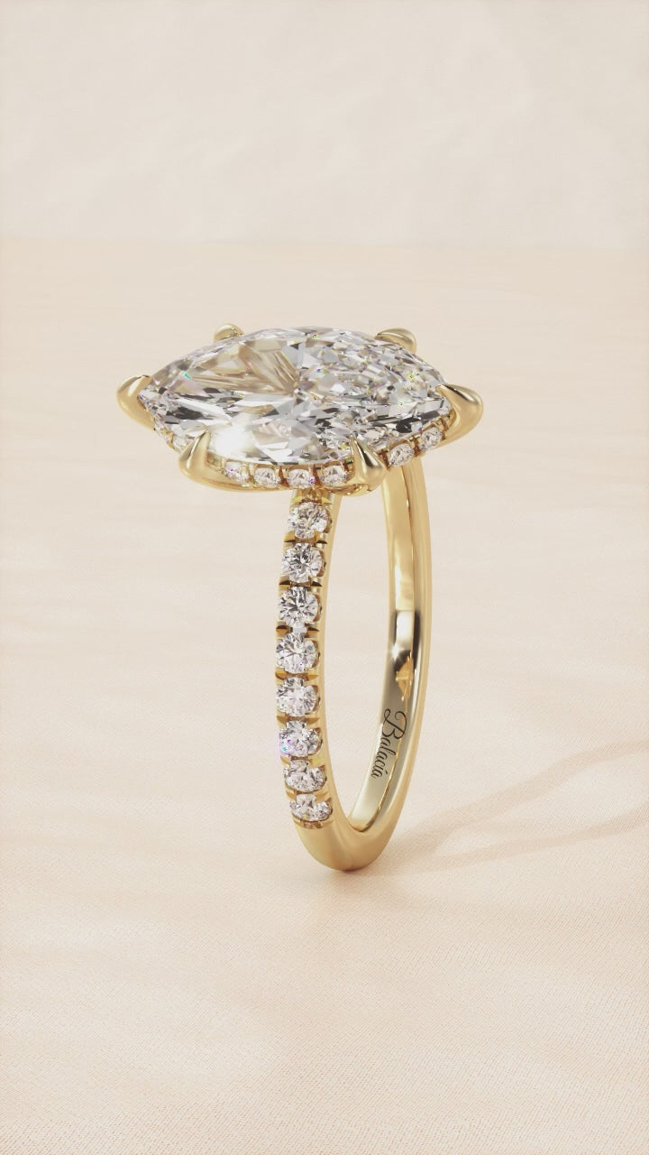 marquise hidden halo engagement ring