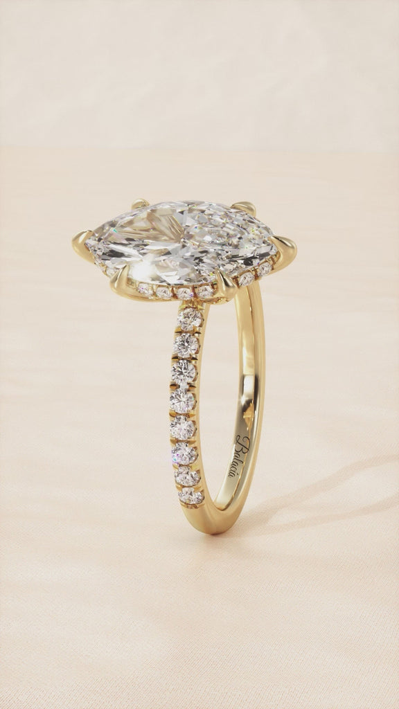 marquise hidden halo engagement ring