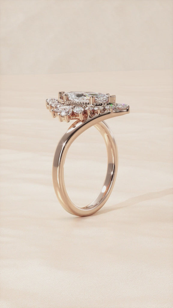 Marquise Diamond Art Deco Ring Video