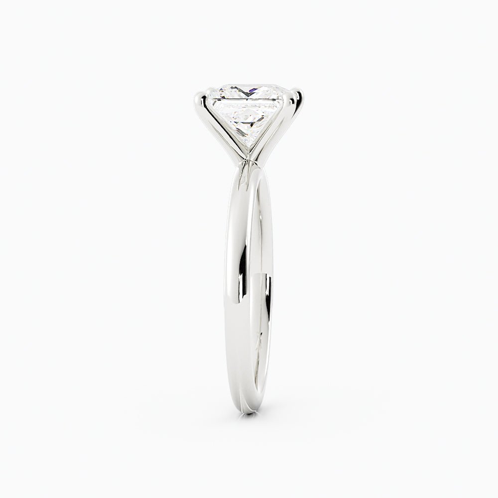 Princess Cut Diamond Ring Sleek Four - Prong Solitaire Setting - Balacia