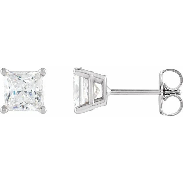 Princess Cut Diamond Studs 14k Earrings - Balacia