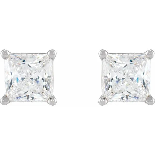 Princess Cut Diamond Studs 14k Earrings - Balacia