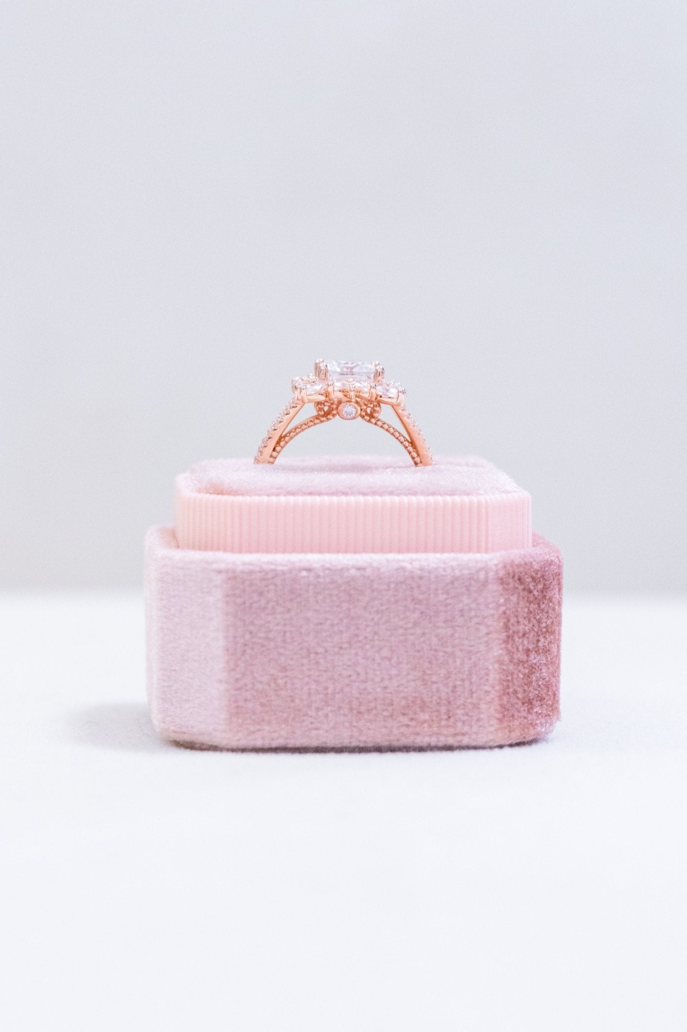 Princess Cut Hidden Accent Lab Diamond Engagement Ring 