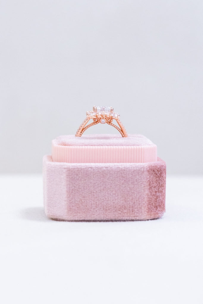 Princess Cut Hidden Accent Lab Diamond Engagement Ring 
