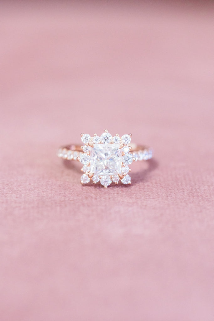 Princess Cut Moissanite Engagement Ring - Balacia