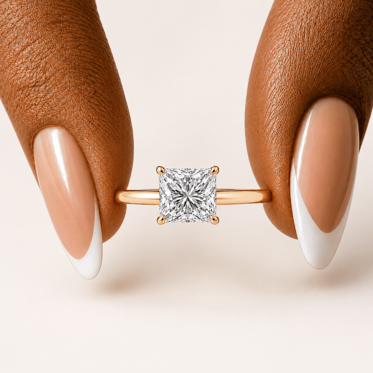 princess cut solitaire lab diamond ring 