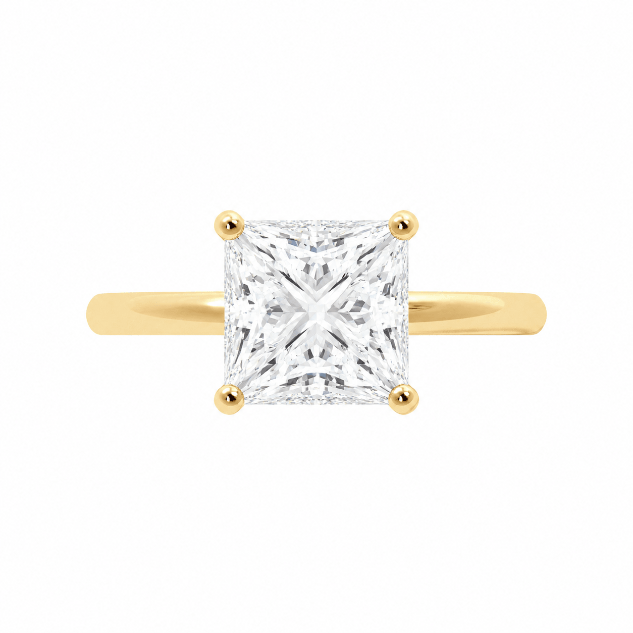 gold princess cut ring