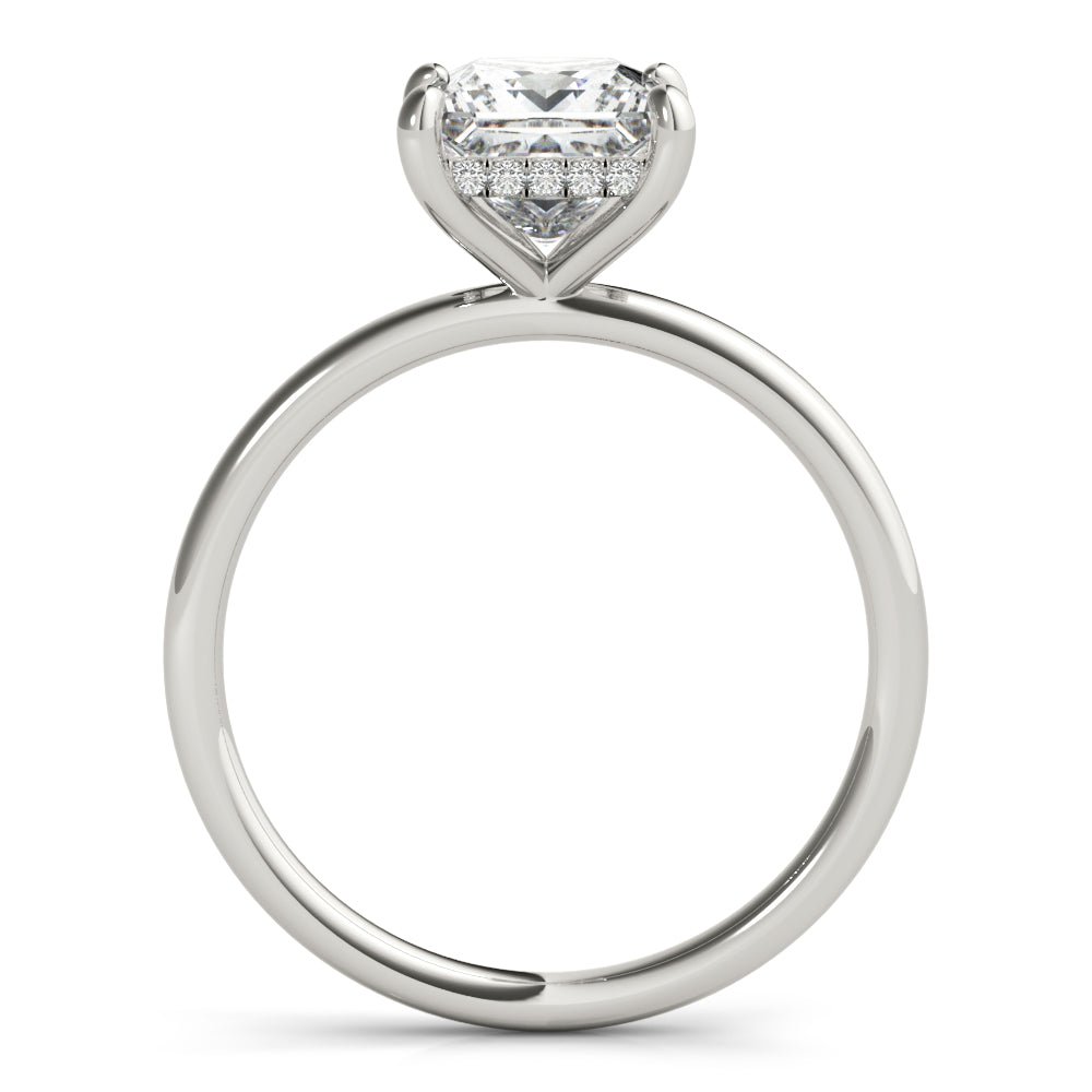princess cut hidden halo lab diamond ring