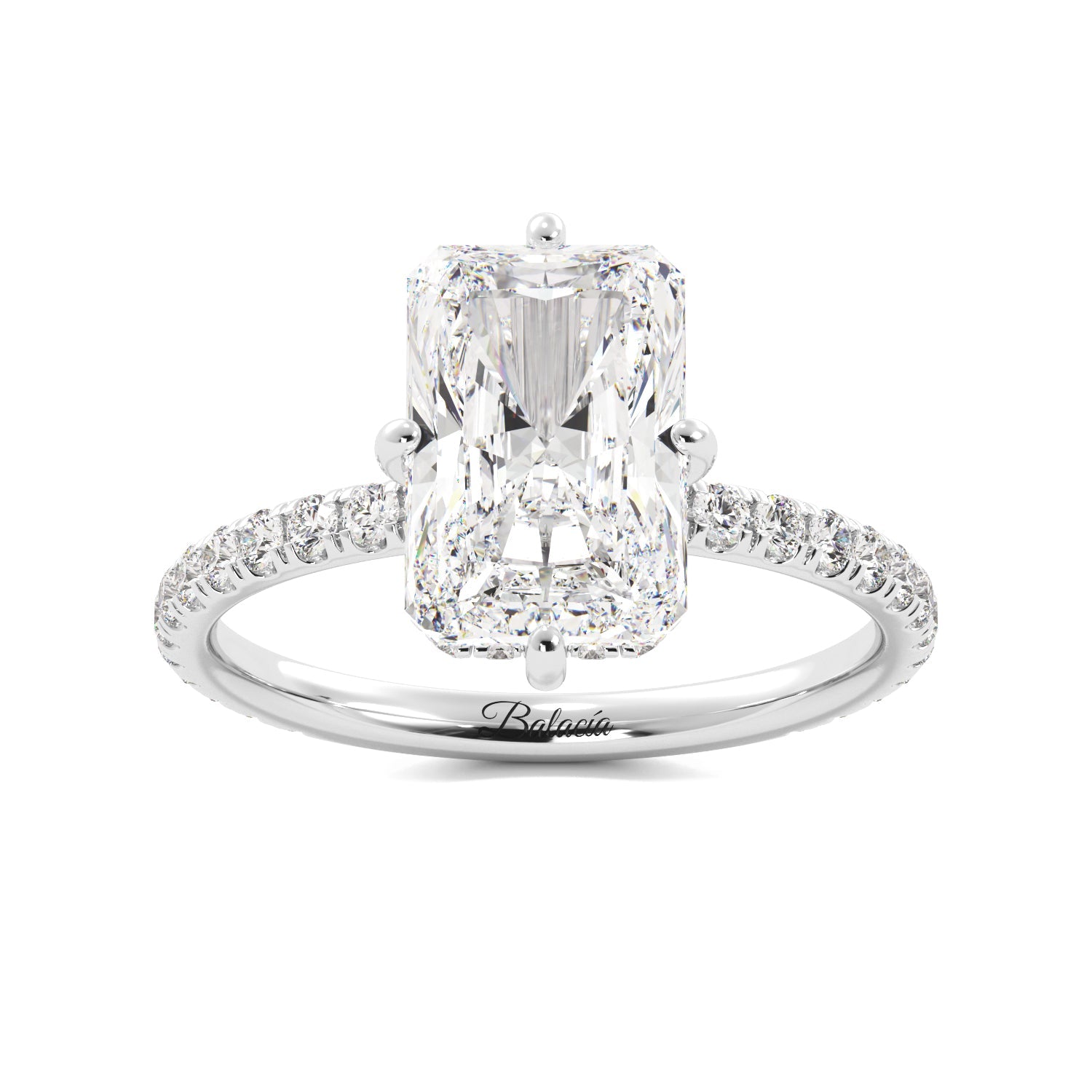 Radiant Cut Compass Prongs Engagement Ring
