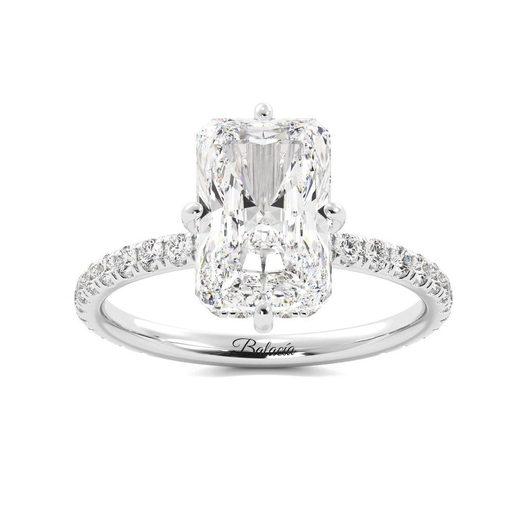 Radiant Cut Compass Prongs Engagement Ring