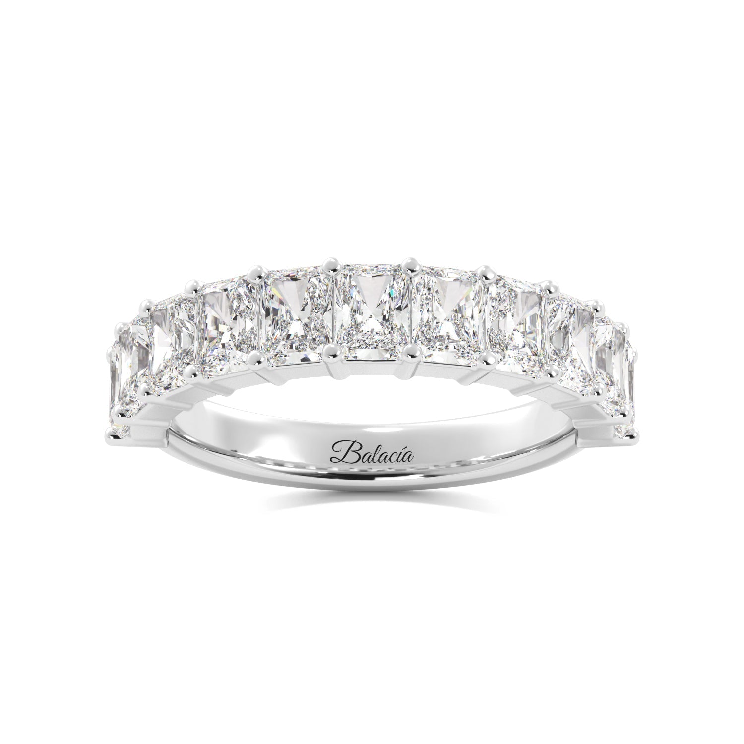 Radiant Cut Diamond Half Eternity Wedding Band