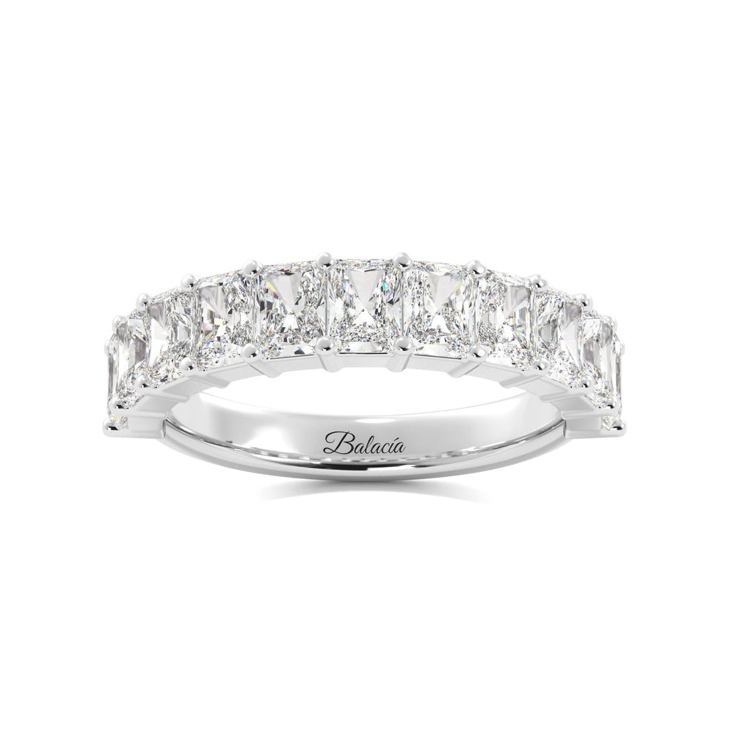 Radiant Cut Diamond Half Eternity Wedding Band