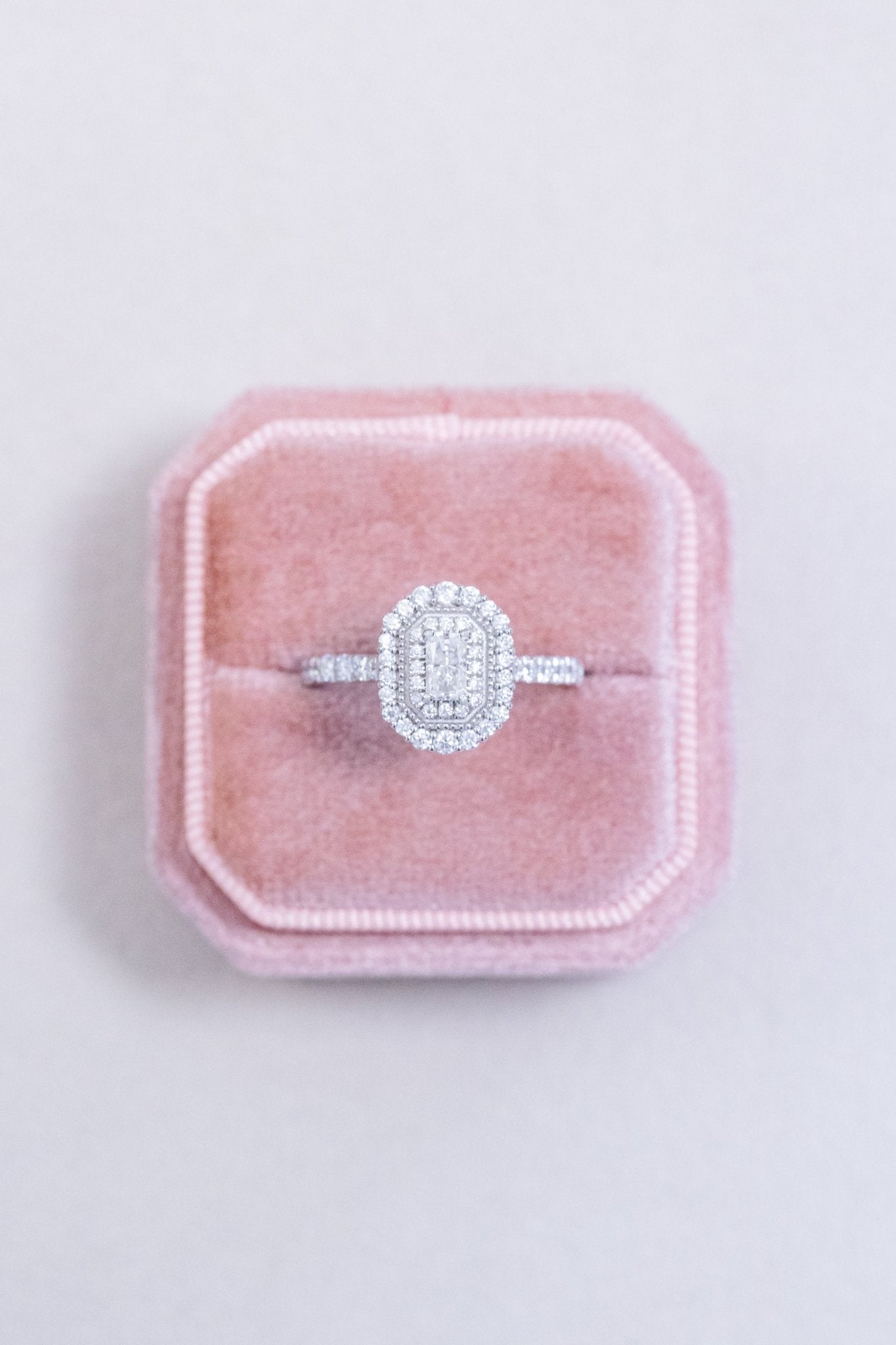 natural diamond radiant cut ring
