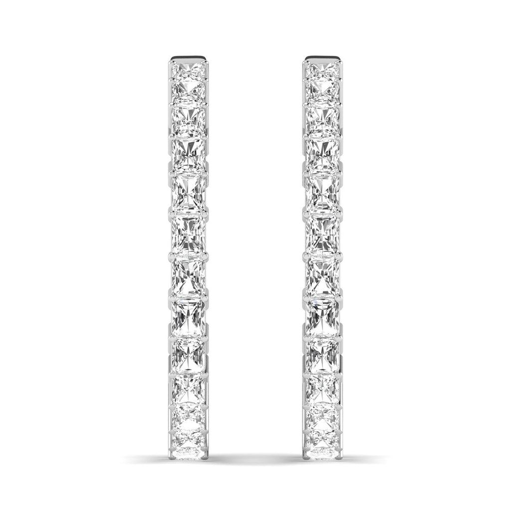 Radiant Cut Diamond Hoop Earrings - Balacia