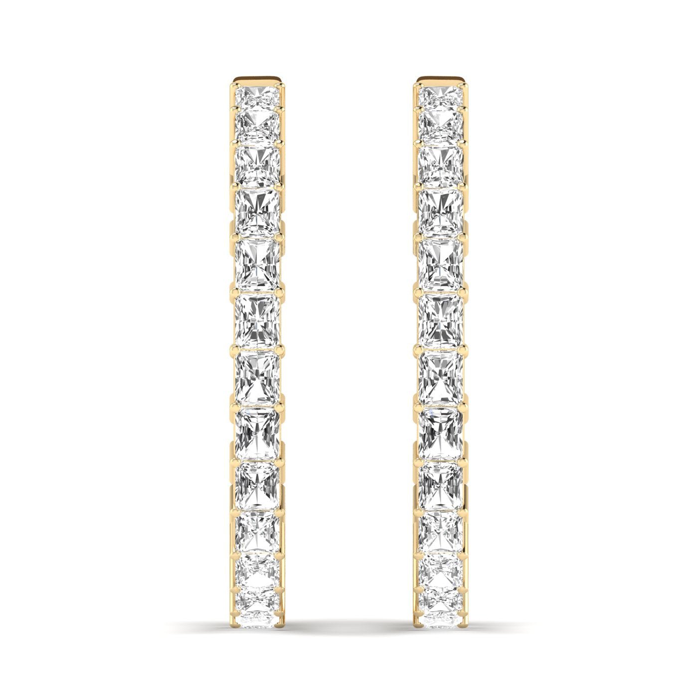 Radiant Cut Diamond Hoop Earrings - Balacia